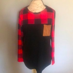 Long sleeve buffalo check t-shirt